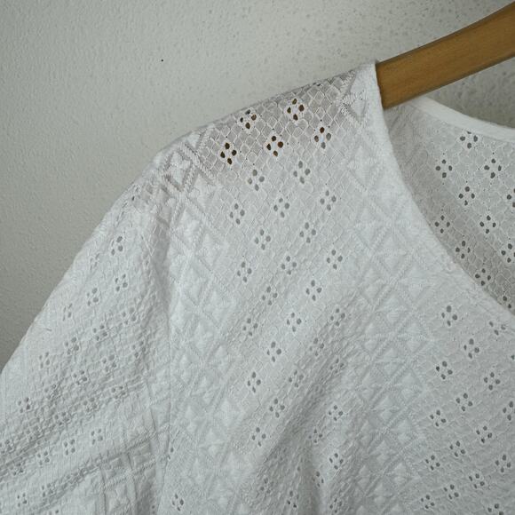 Basler White Cotton Eyelet Top - Picture 3 of 7